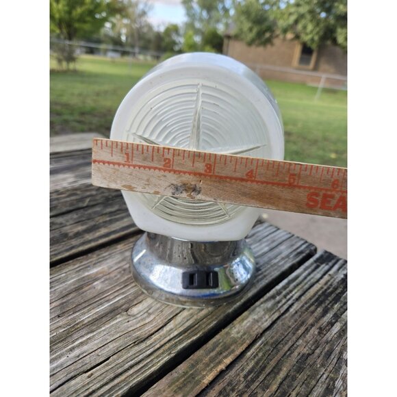 Vintage Wall Mount Bathroom Light Fixture With Art Deco Globe Plus Outlet - Picture 5 of 12